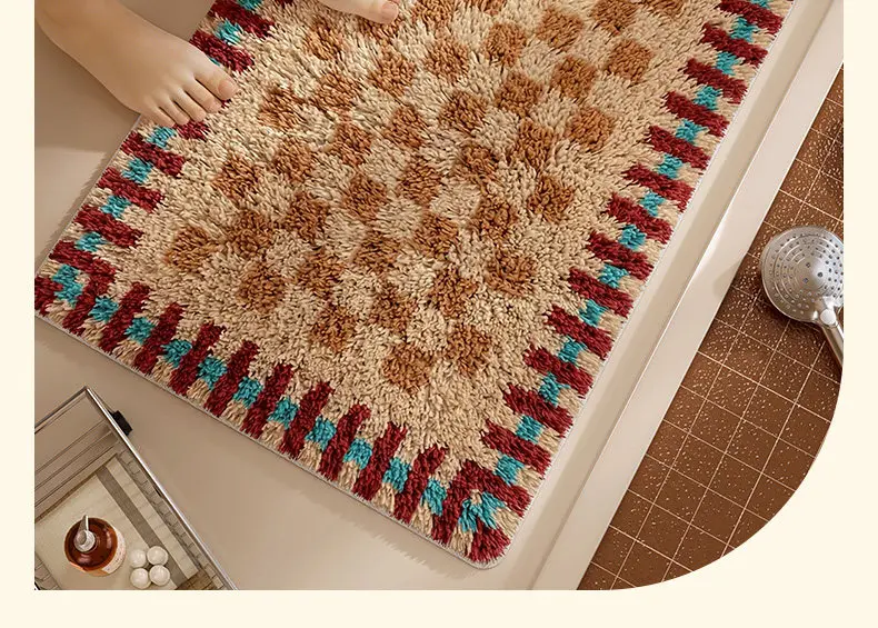 imitation velvet bathroom bathroom floor mat light luxury high-end toilet toilet door water absorption thickened foot pad