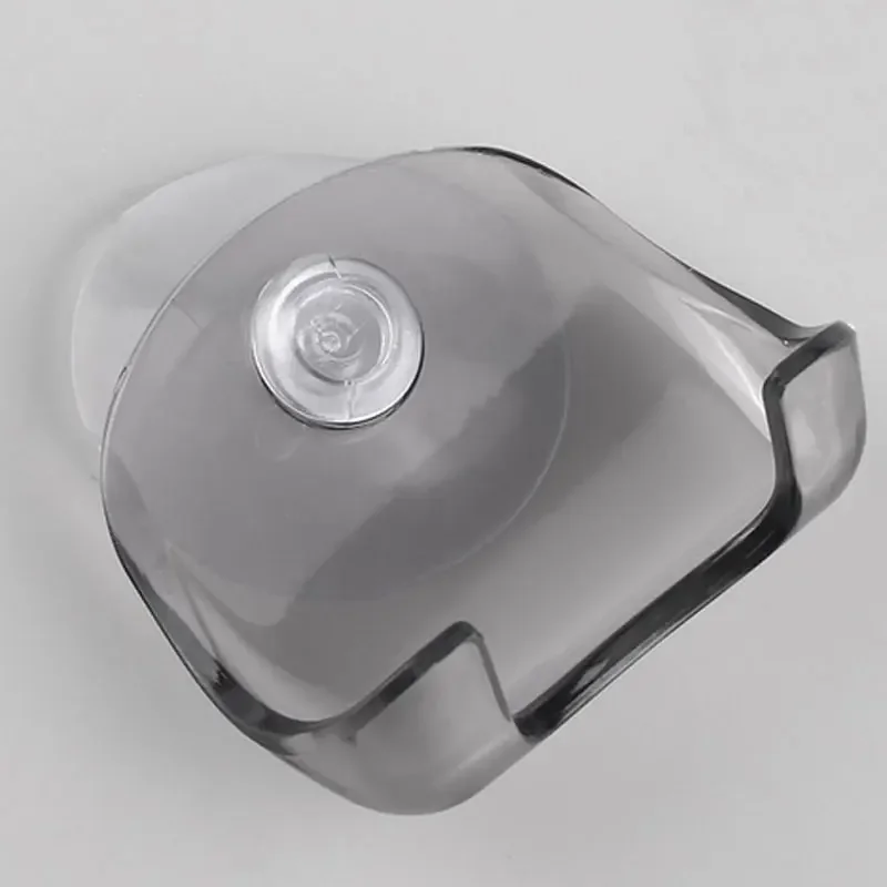 Clear Blue Suction Cup Razor Rack Plastic Bathroom Razor Holder Shaver Storage Rack Wall Hook Hangers Towel Sucker Bathroom Tool