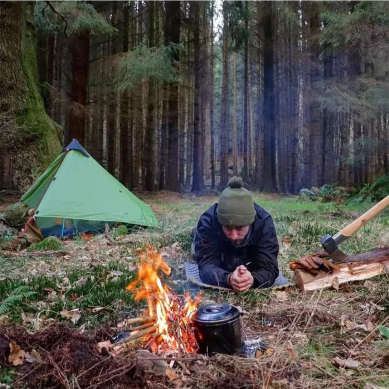 Neues FLAME'S CREED Lanshan 1-Personen-Outdoor-Ultraleicht-Campingzelt Single Man 3/4 Saison Professionelles 15D-Silikon-stangenloses Zelt – Detail 6