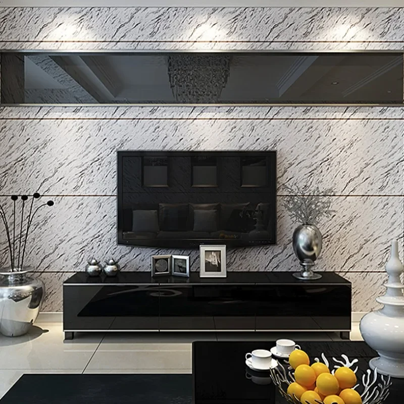 

Modern imitation marble tile wallpaper, minimalist 3D stereoscopic TV background wall wallpaper living room decoration