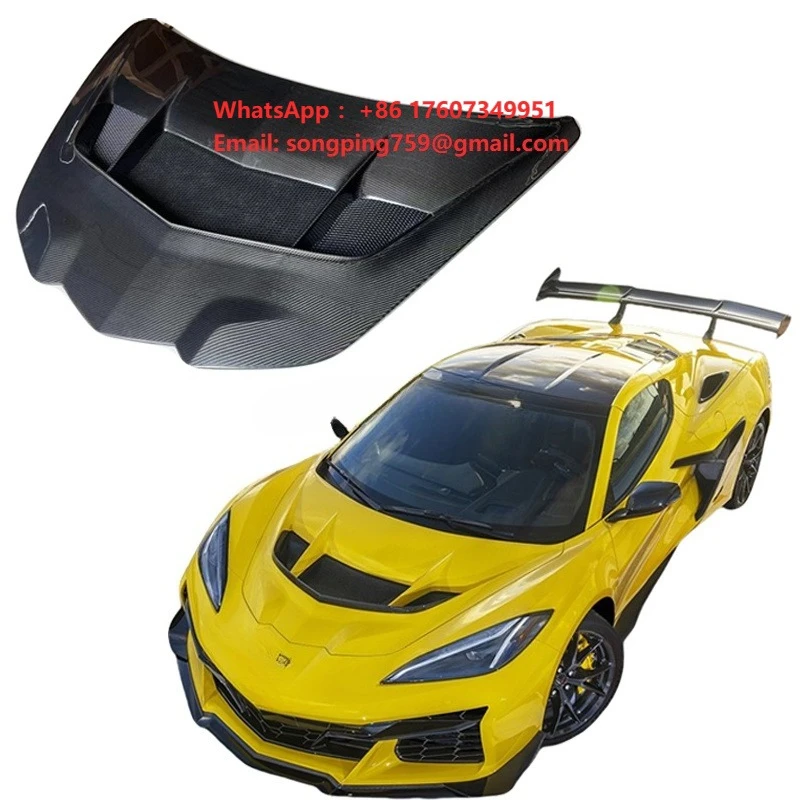 

For Chevrolet Corvette C8 2024 New ZR1 Style Carbon Fiber Engine Cover Front Hood Bonnet Trunk Lid for C8 Coupe Car Accessories