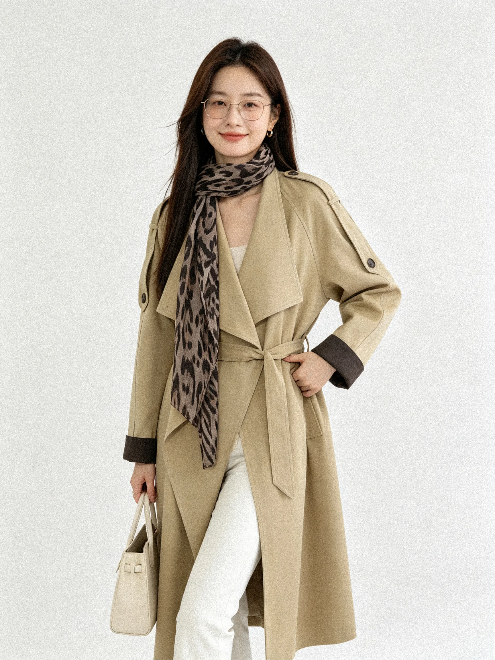 Fall 2026 Long Korean Style Casual Loose Slimming Commuter Coat Elegant Personality Coat Outerwear Breathable Standard Fit