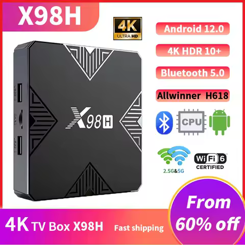 NEW X98H TV Box Allwinner H618 Android 12.0 Quad core Smart TV Box 4k 6K 2.4G/5G Wifi6 HDR Google Voice Media Player Set Top Box