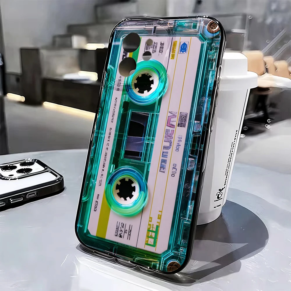 Transparente Hülle für Samsung Galaxy S25 S24 S23 Ultra S22 S21Plus FE A56 A55 A54 A53 A36 A35 A34 5G PC Retro Kassetten-Kunst Schutzhülle – Detail 7