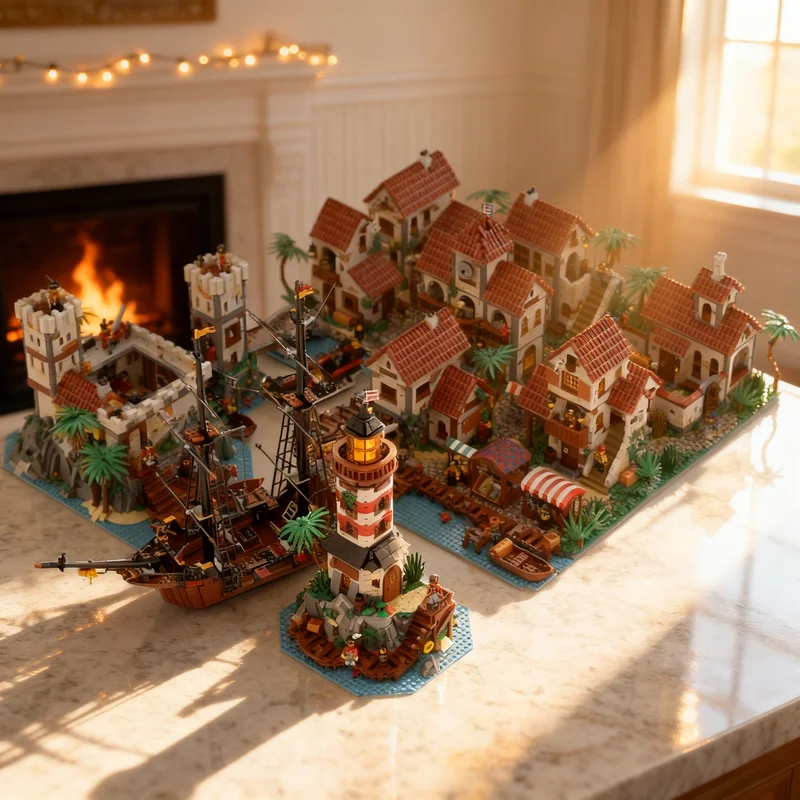 17268pcs MOC Pirates Ultimate Harbor Model Christmas Gift DIY Creative Collectible For Living Room Decoration