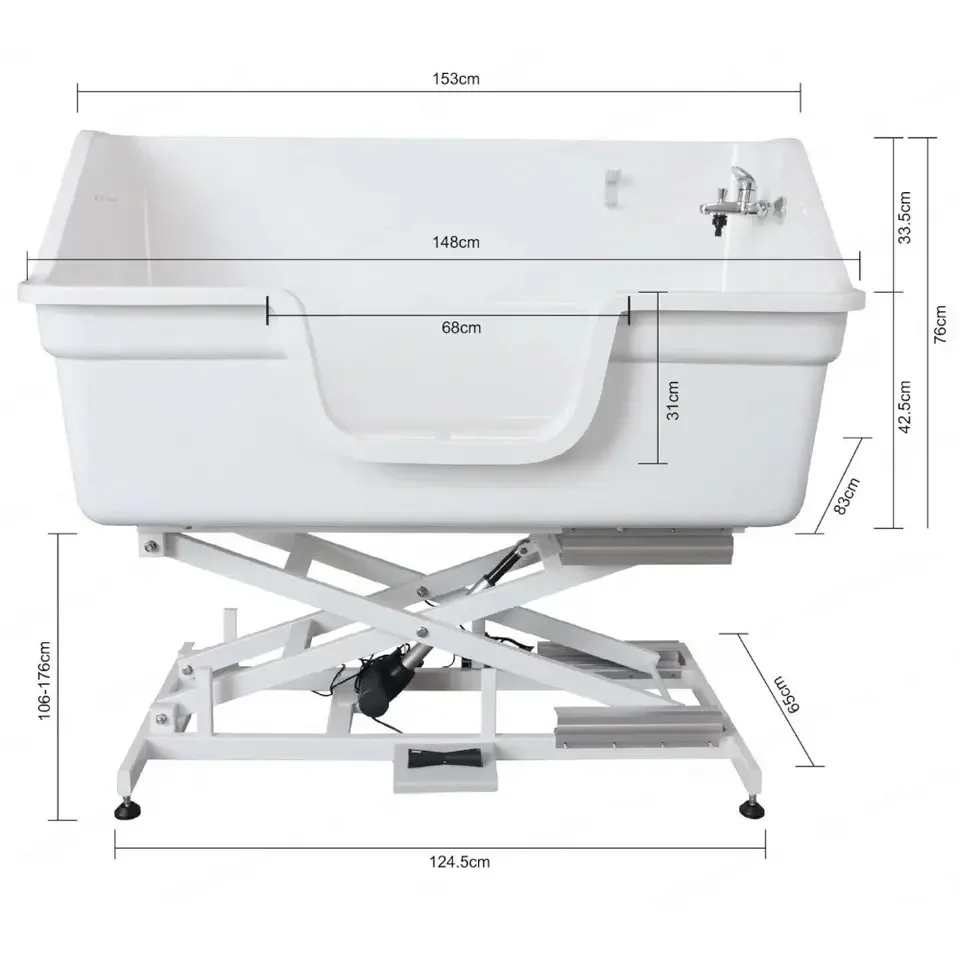 Ex-factory price electric lifting pet bathtub dog cleaning bath be auty products professional cat with large bath tub