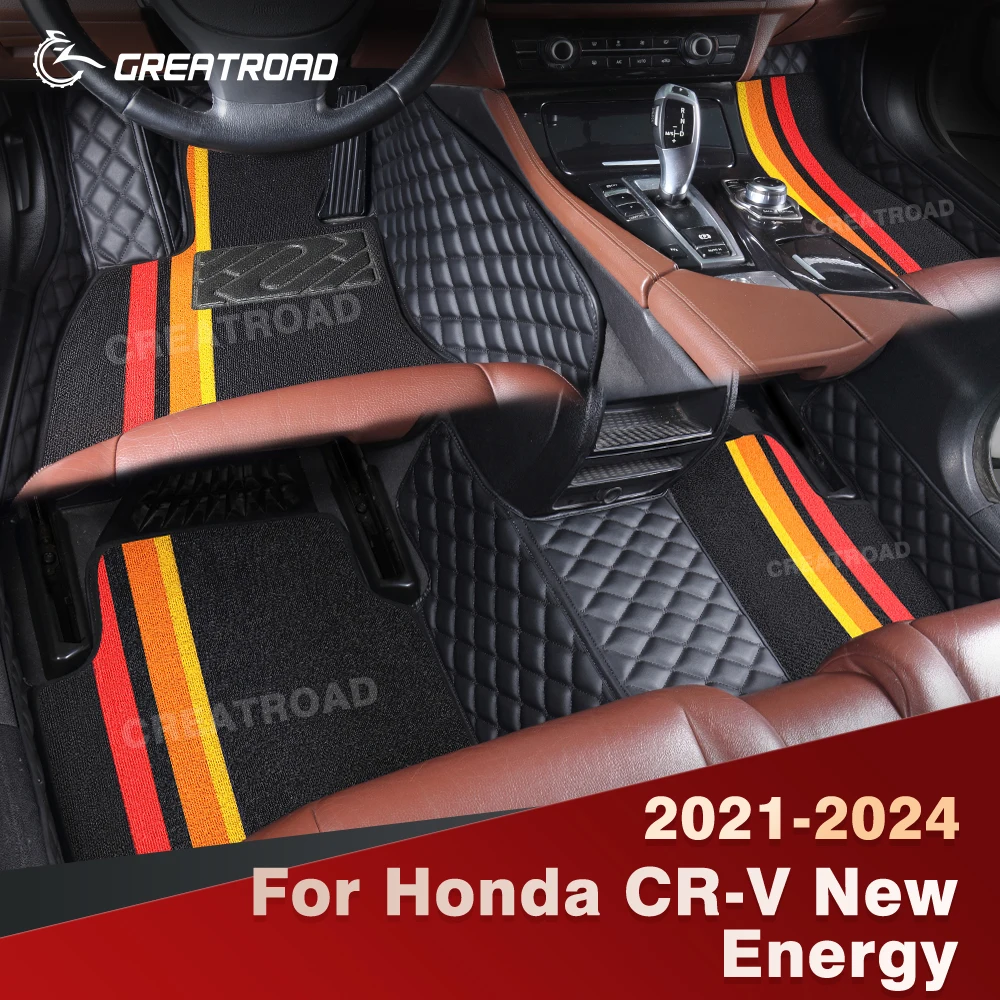 

For Honda CR-V New Energy 2021-2024 Double Layer Car Floor Mats Custom Auto Carpet Cover Interior Accessories