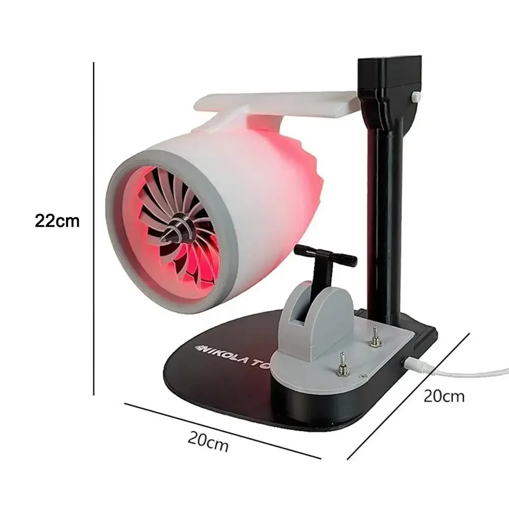 Creative Desktop Fan Engine Model Adjustable Speed Push Rod USB With Humidifying Spray And Red-Light Tail Flame