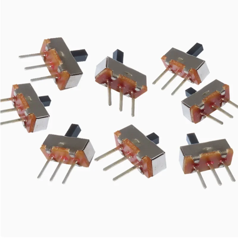 20Pcs SS12D00 Interruptor on-off Mini Slide Switch 3pin 1P2T 2 Position High Quality Toggle Switch Handle Length:3MM/4MM/5MM