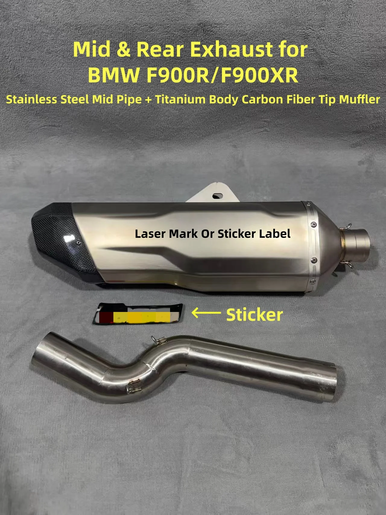 For BMW F900 F900R F900XR Motorbike Modify Slip On Line Exhaust Kit Middle Pipe Escape Muffler with DB Killer