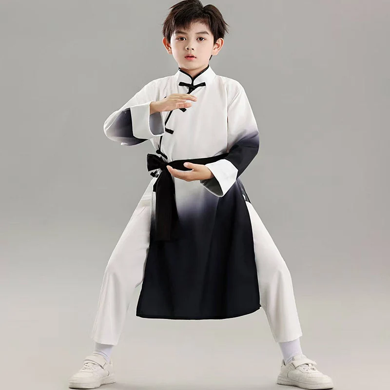 Children's New Arrival Tai Chi Suit Kung Fu Uniform School Sports Team Exercise Performance Wear Chinese Ink Painting Style Stag