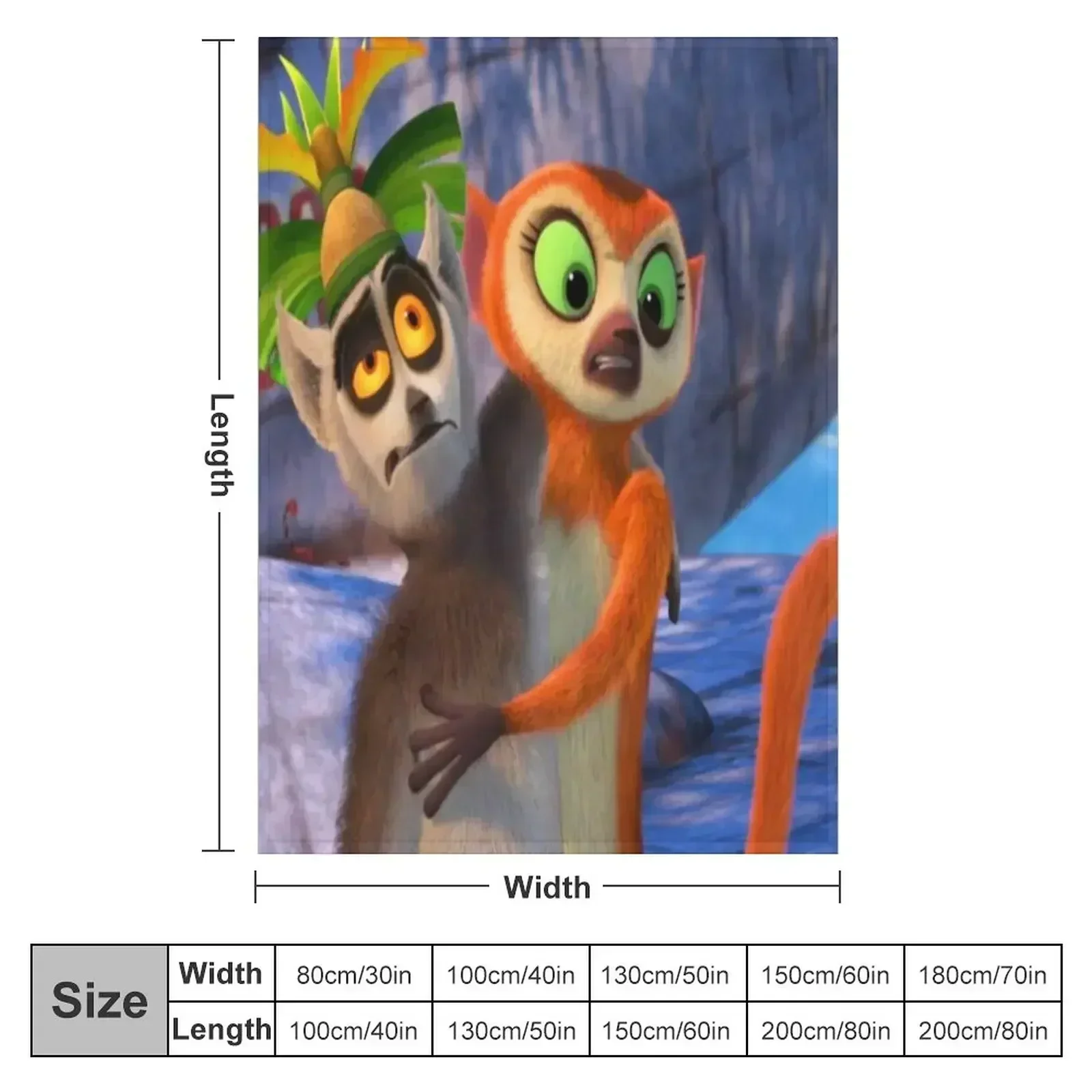 All Hail King Julien Throw Blanket Sofa Quilt Thermal sofa bed Soft Big for winter Hairy Blankets