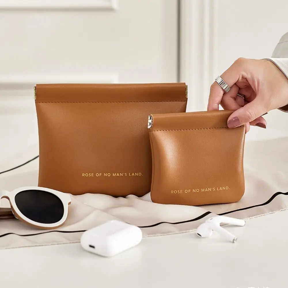 Simple Lipstick Makeup Storage Bag Women Fashion Portable Mini Key Jewelry Cosmetic Organizer Pouch Handbag Pu Small Bags Gift