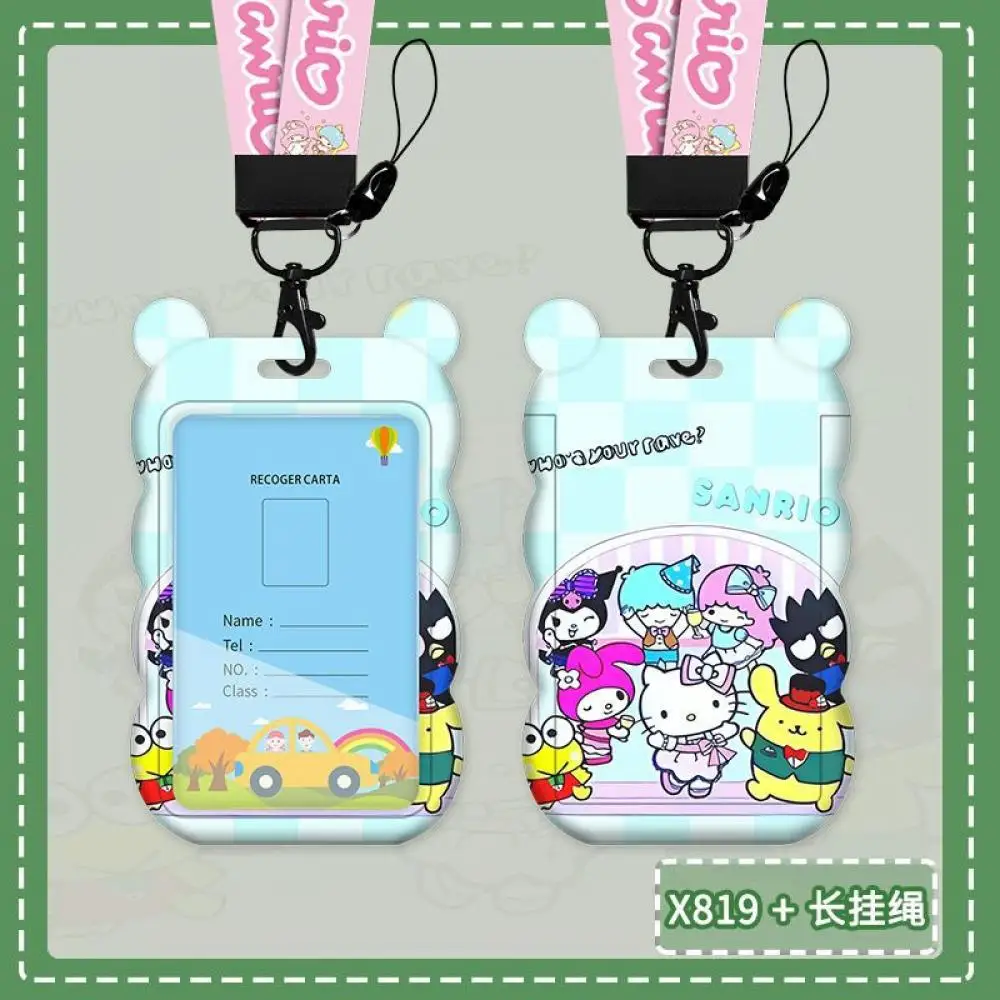 Kero Kero Keroppi print flower Card Set halter Bus card Subway card protection cover Key buckle pendant Cartoon Anime periphery