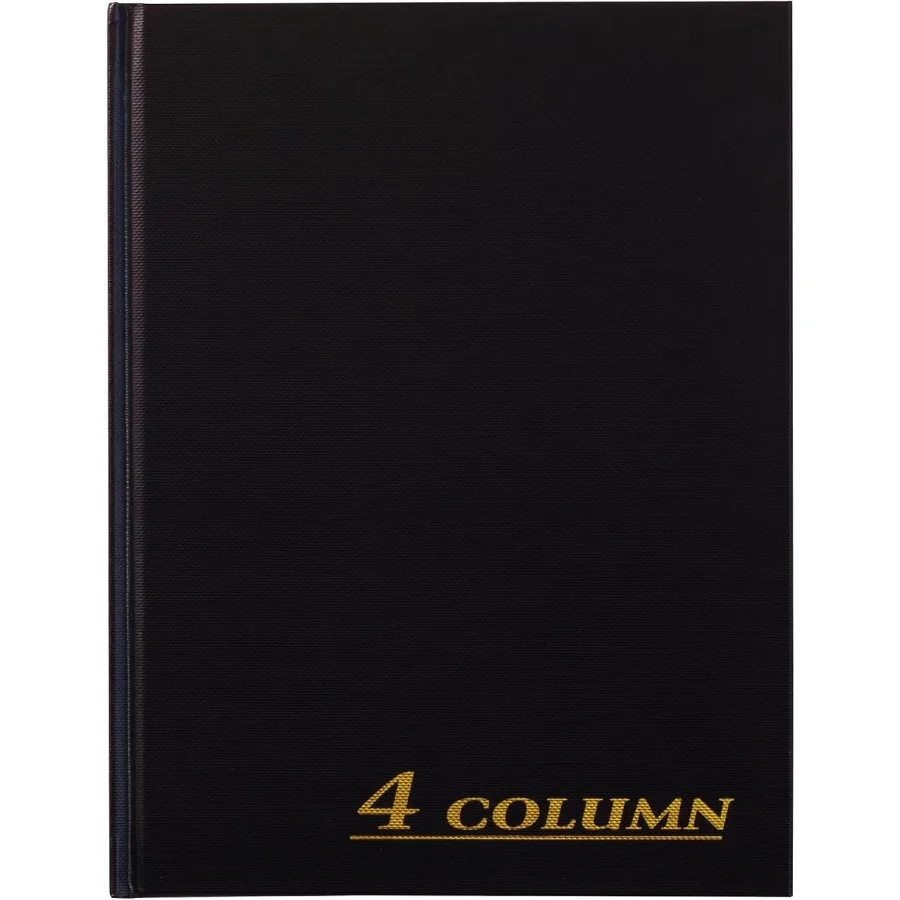 

4Column Account Book with Black Cloth Cover Ideal for Financial Tracking and Expense Management Measures 9.25 x 7 Inches Contai