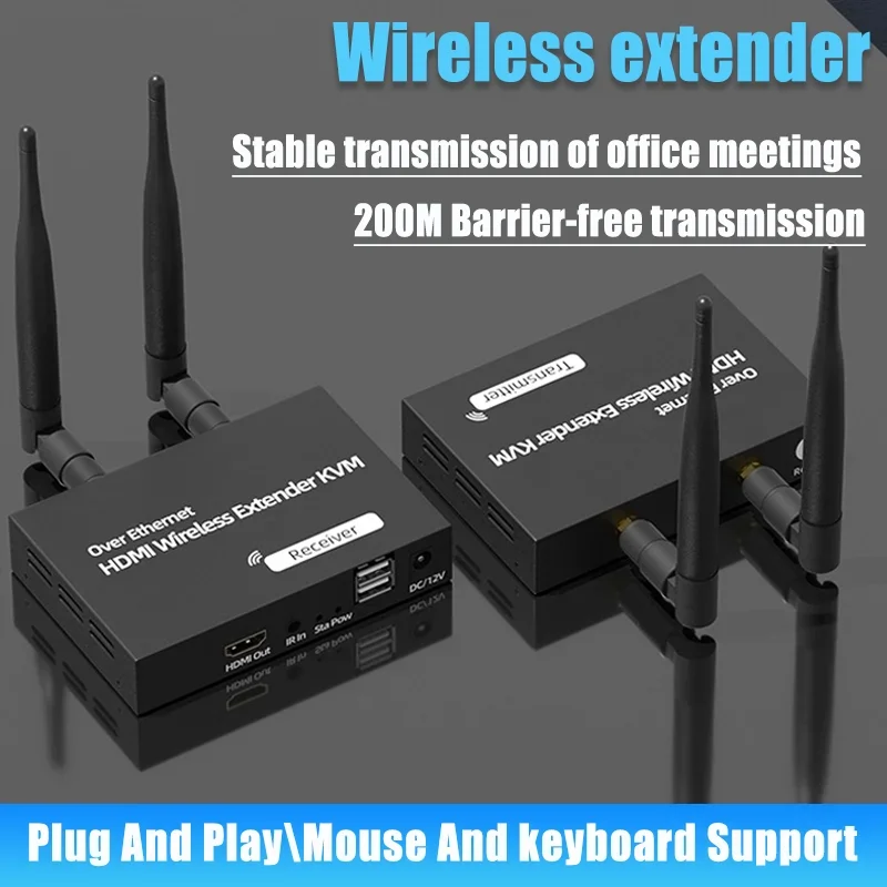 1080P 200M/300M 5.8GHz Wireless HDMI Transmitter Receiver Extender with IR HDMI Loop-Out For TV 1 TX-4 RX Audio Video Extender