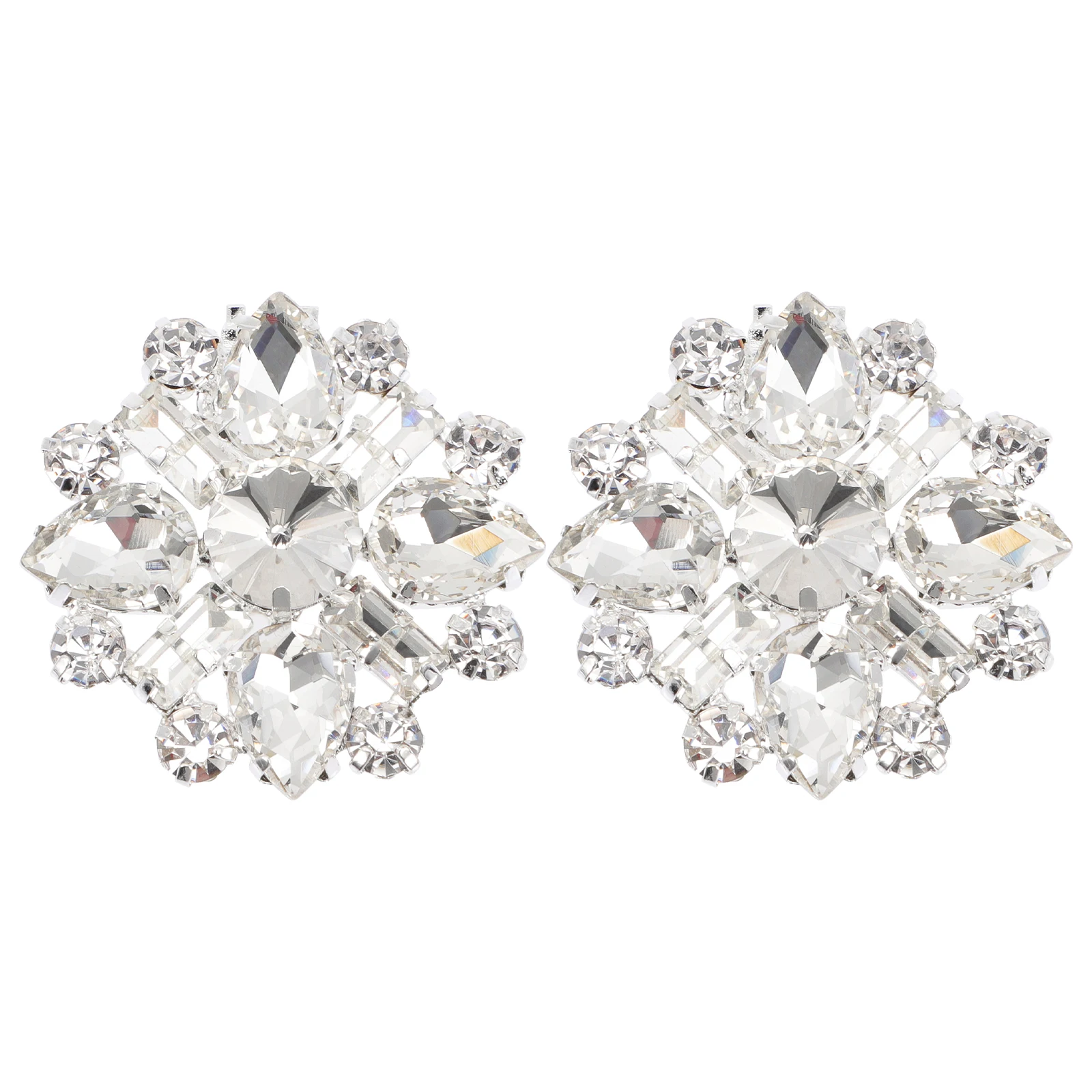 

Rhinestone Wedding Shoe Buckles Crystal Clips Decorative Charming DIY Aluminum Shoes Accessories Delicate Fashion