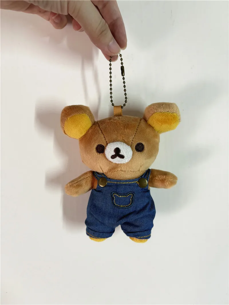 Neue süße rilakkuma Denim Bär Plüsch Schlüssel bund Ketten kleine Pandent Kinder Stofftiere für Kinder