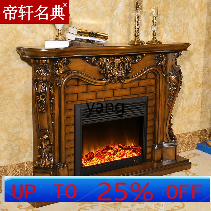 

LH European Fireplace American Solid Wood Fireplace Rack Decorative Heating LED Furnace Core