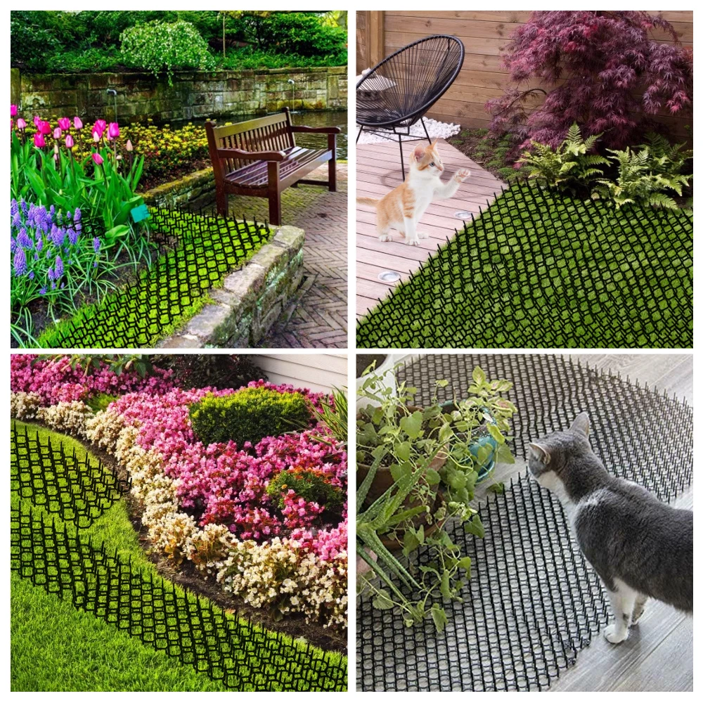 6/10 Pcs Garden Prickle Strip Dig Stop Cat Repellent Deterrent Mat Anti-cat Prickle Strips Keep Cat Away Digging Climbing Spike