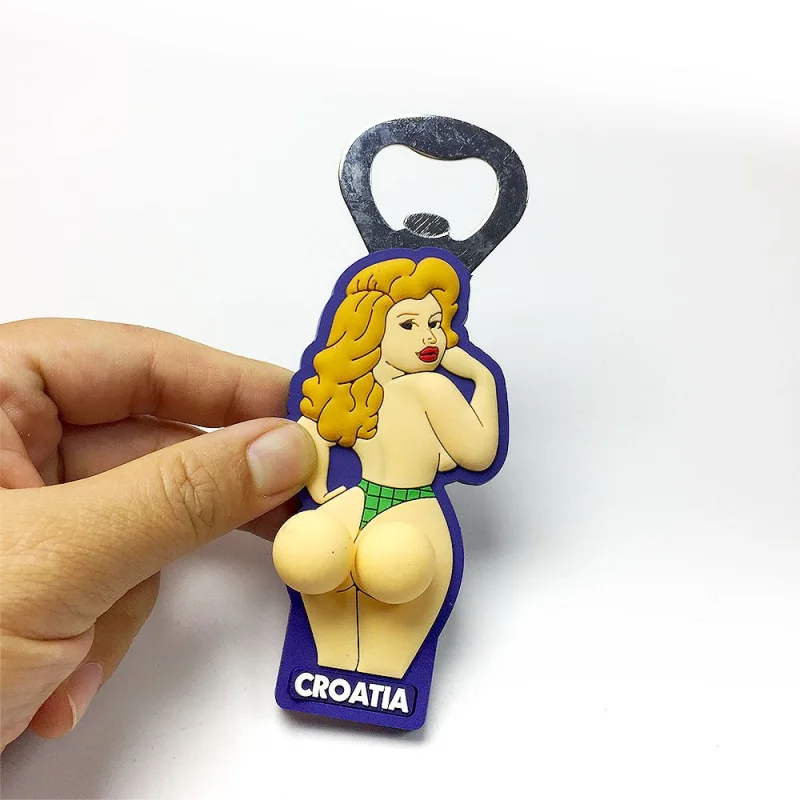 

Croatia Personalized Creative Magnetic Bottle Opener Bottle Opener Magnet High-end European and American Hot Girl Home Crafts
