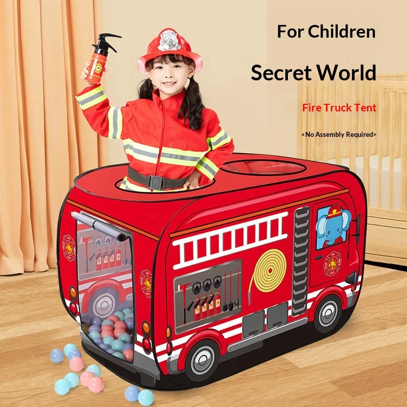 Kids Role-Play Bus Tent Automatic Pop-Up Sunroof Playhouse for Indoor Outdoor Imaginative Games Camping Toy Gift