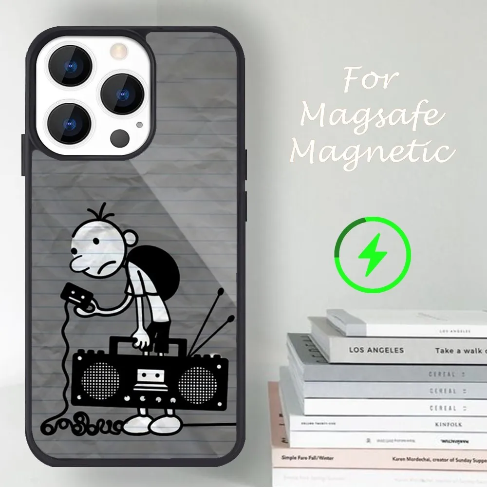 MINISO Disney D-Diary of a Wimpy Kid Phone Case For iPhone 14 13 12 11 15 Pro Max Magsafe Magnetic