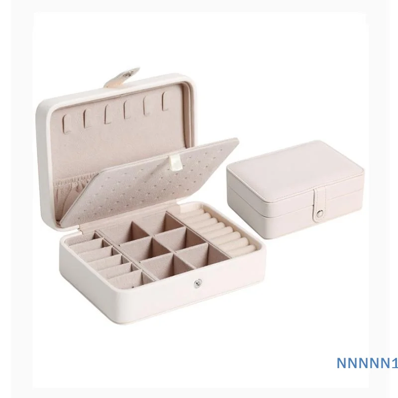 

Jewelry Box Portable Storage Organizer Earring Rings Holder Pu Leather Fashion Large Capacity Women Jewelry Display Travel Case