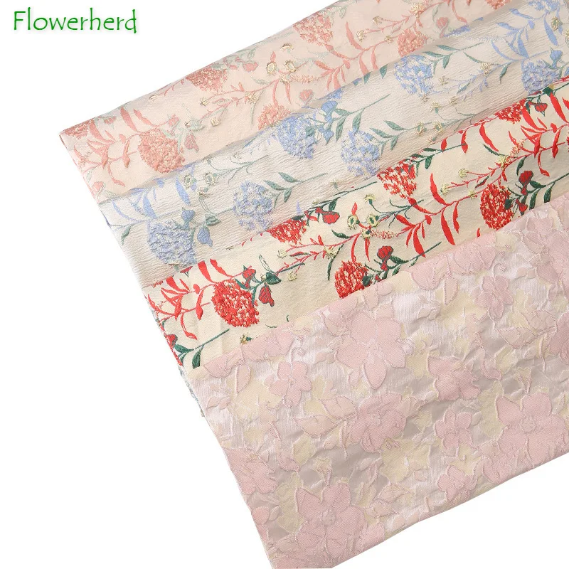 Jacquard Fabric Craft Paper DIY Flower Bouquet Wrapping Paper Floral Fabric Roll Flower Wrapping Handmade Florist Wrapping Paper