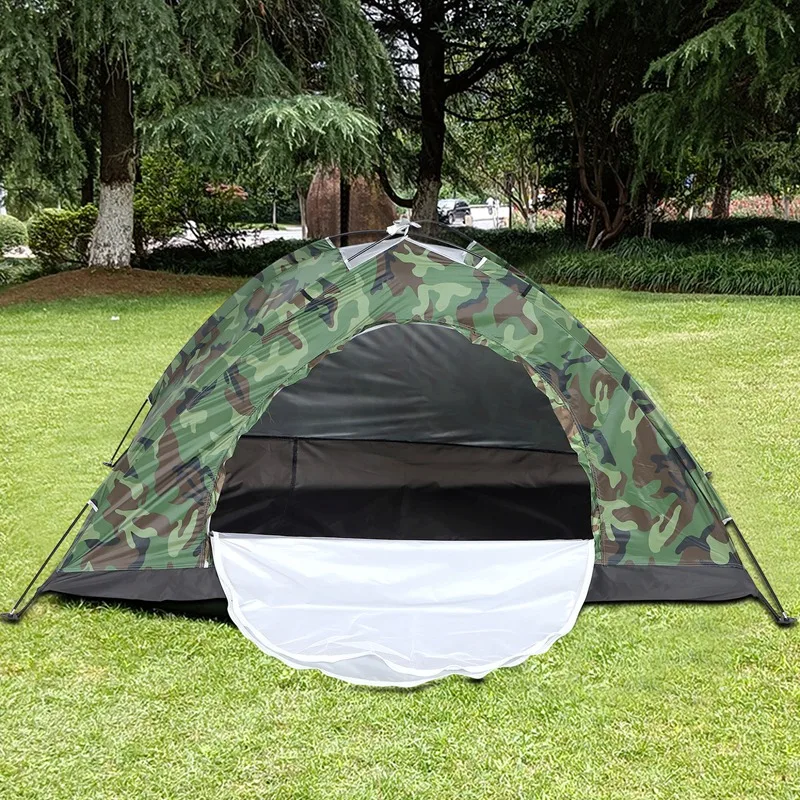 Tenda de acampamento portátil para 1 pessoa, tenda ao ar livre, caminhadas, viagens, camuflagem