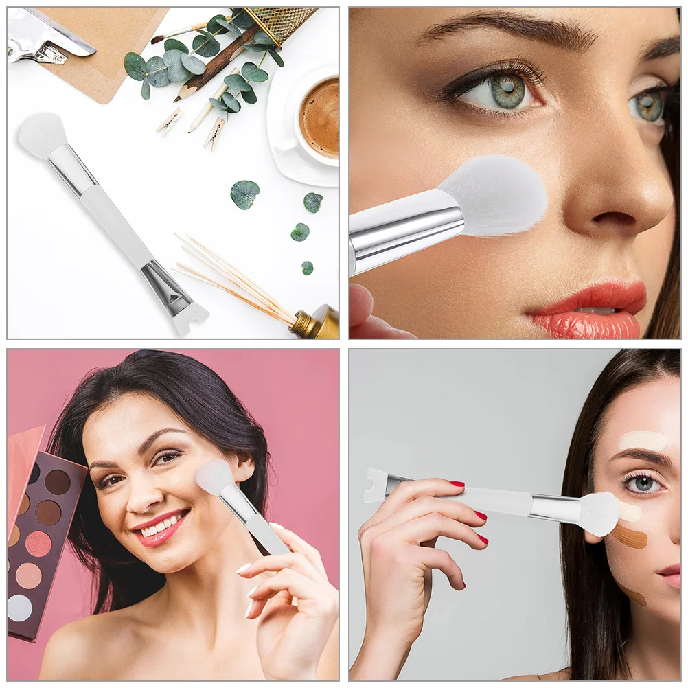 4 個の多機能鼻輪郭ブラシデュアルエンドメイクアップツールパウダーブラッシュアイシャドウ用ポータブルソフト毛が簡単に洗浄できます