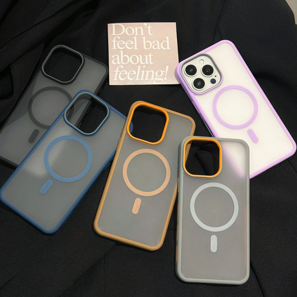 Чехол Magsafe для iPhone 16, 15, 14 Pro Max Plus 13, 12, 11, чехлы с магнитной беспроводной зарядкой, матовый жесткий чехол с рассеиванием тепла