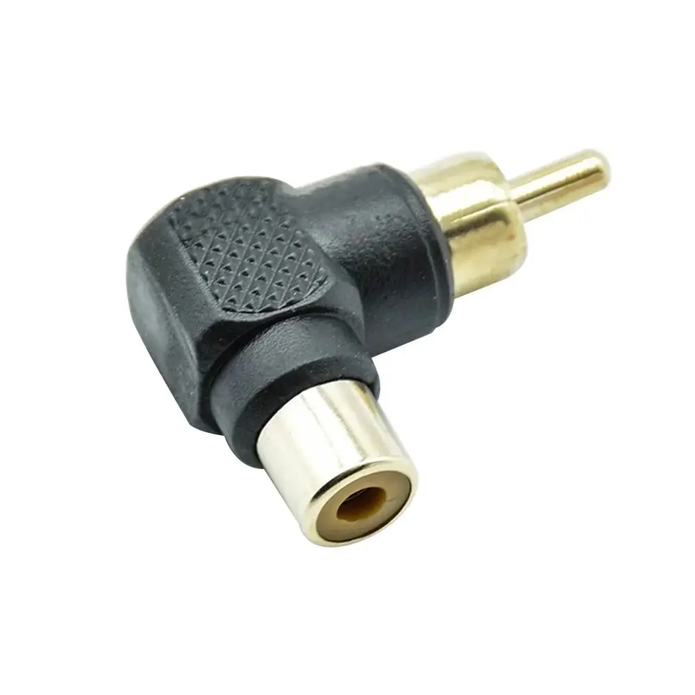 90 Degree RCA Right Angle Connector L-shaped Lotus RCA Right Angle Elbow 90 Degree Elbow Audio Adapter M/F High-quality