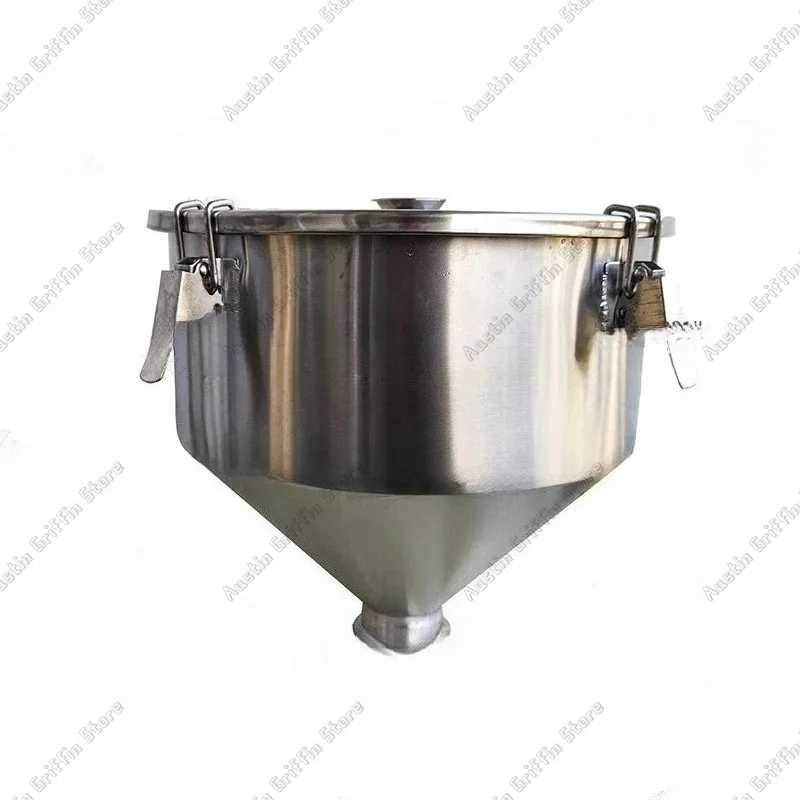Customized 316/304 Sanitary Food Stainless Steel Kitchen Funnel Sealed Lid Hopper