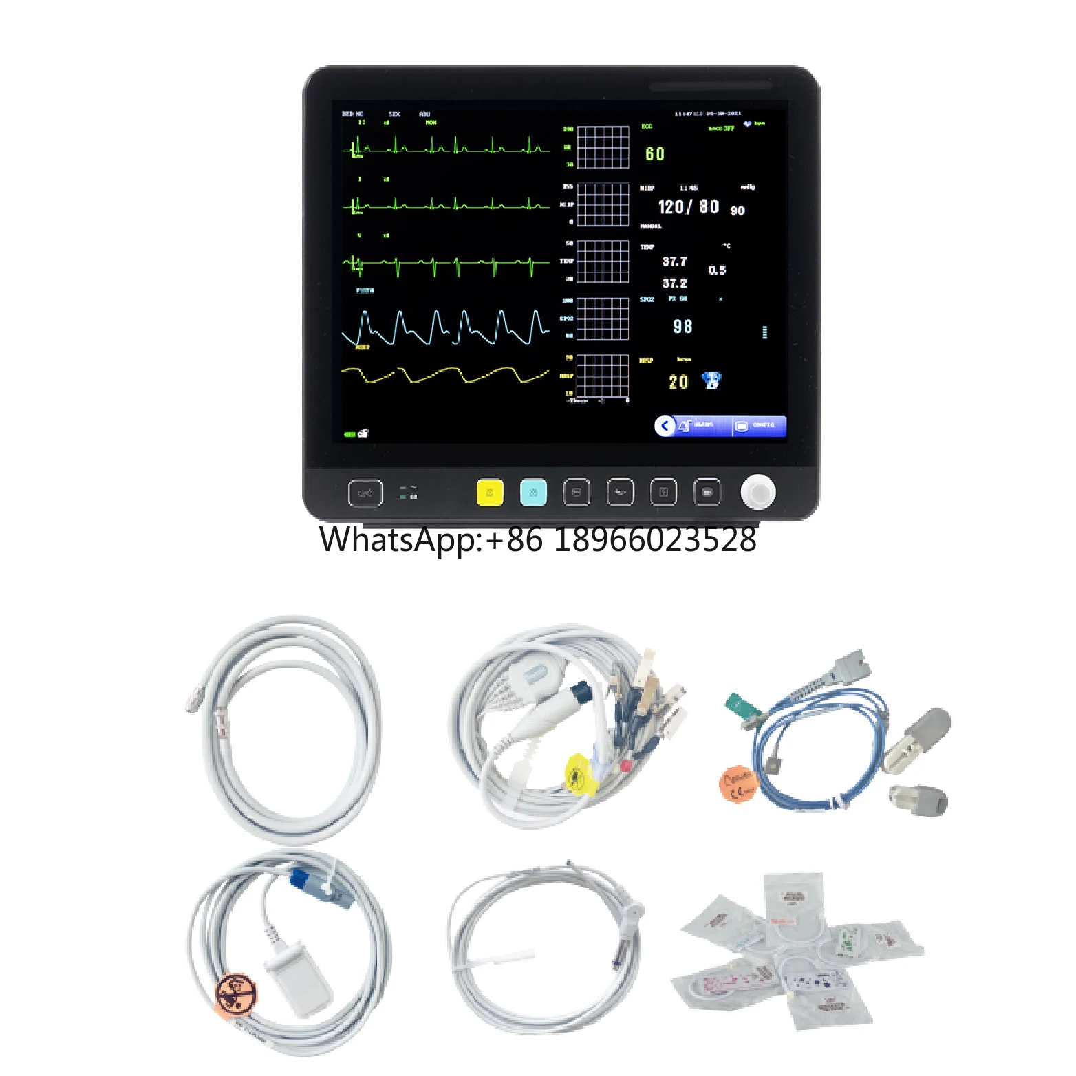 Monitor Multi Parâmetro Sinais Vitais, Instrumento Médico Veterinário, Clínica Hospitalar Icu Cirurgia