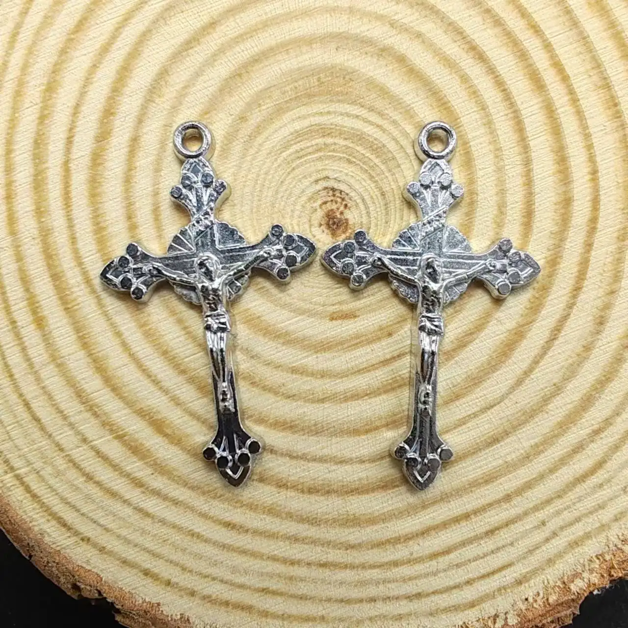 100pcs/pack cheap mini one hole alloy rosary cross,italy cross,religious denary pendant, mini crucifix