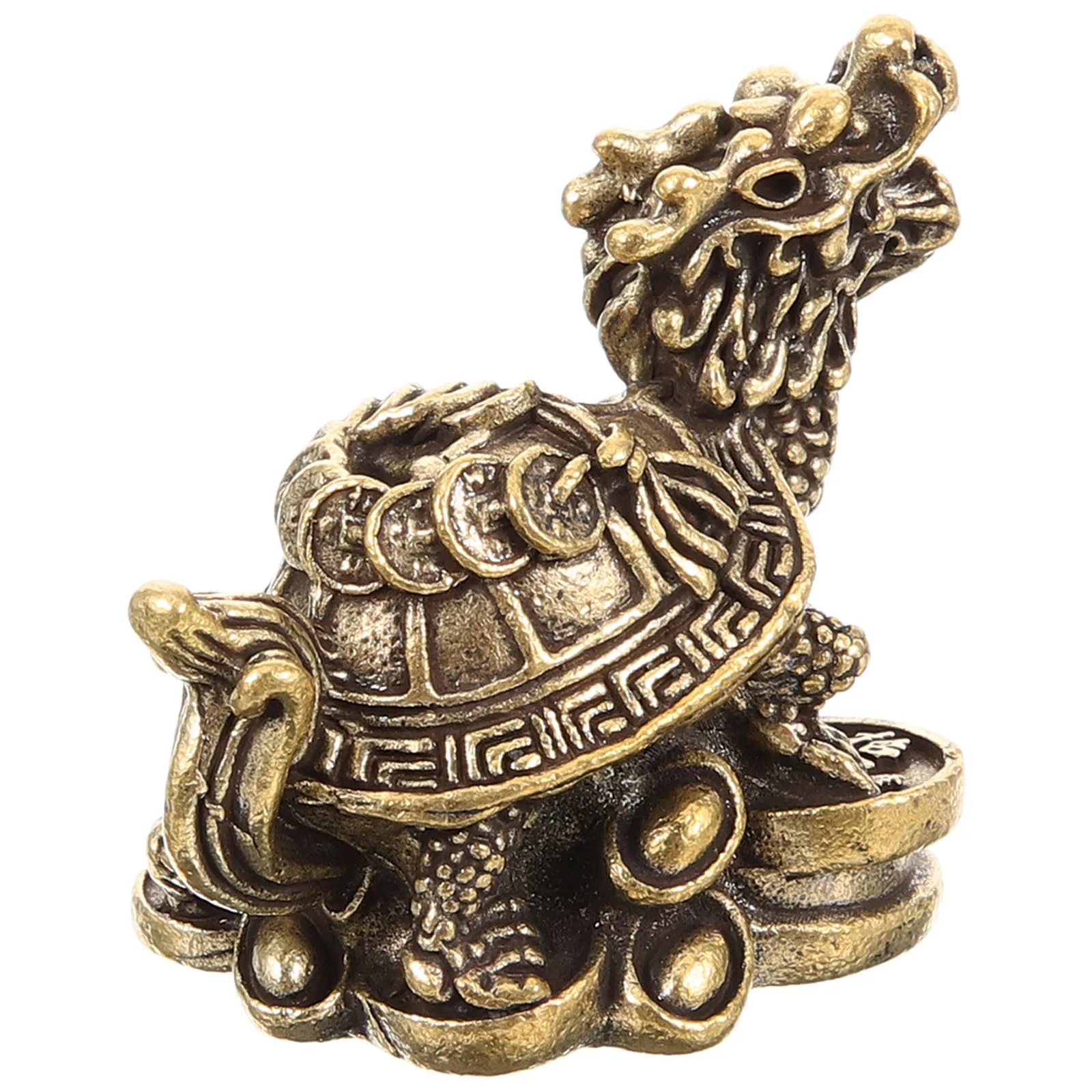 

Sculpture Copper Coin Dragon Turtle Ornaments Mother Home Decor Figurine Decoration