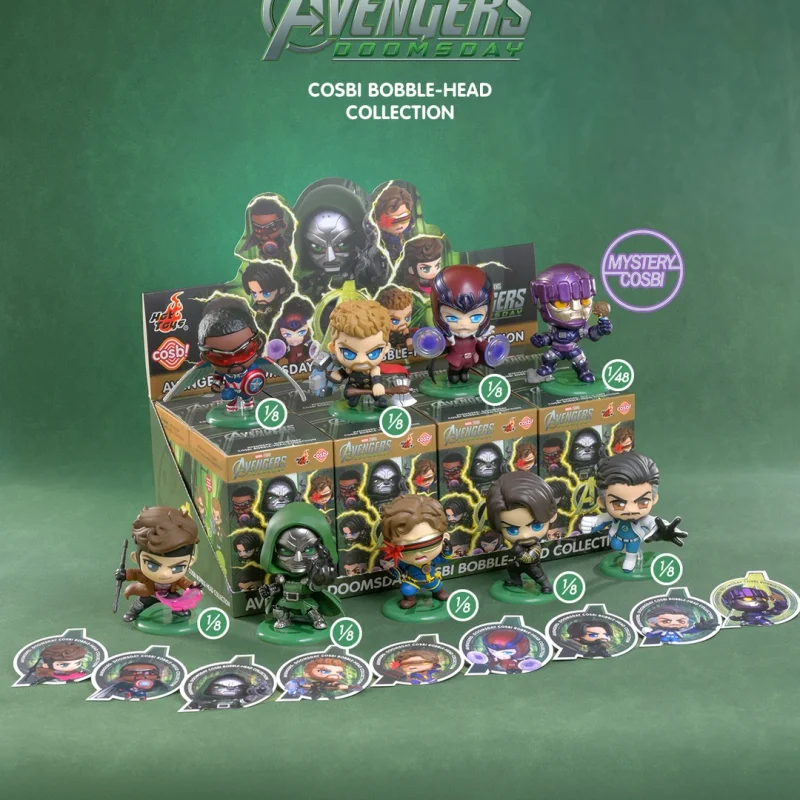 Original Hot Toys Marvel Avengers Cosbi Bobble-Head Collection Blind Box Collectible Action Figure Hot Movie Peripheral Ornament