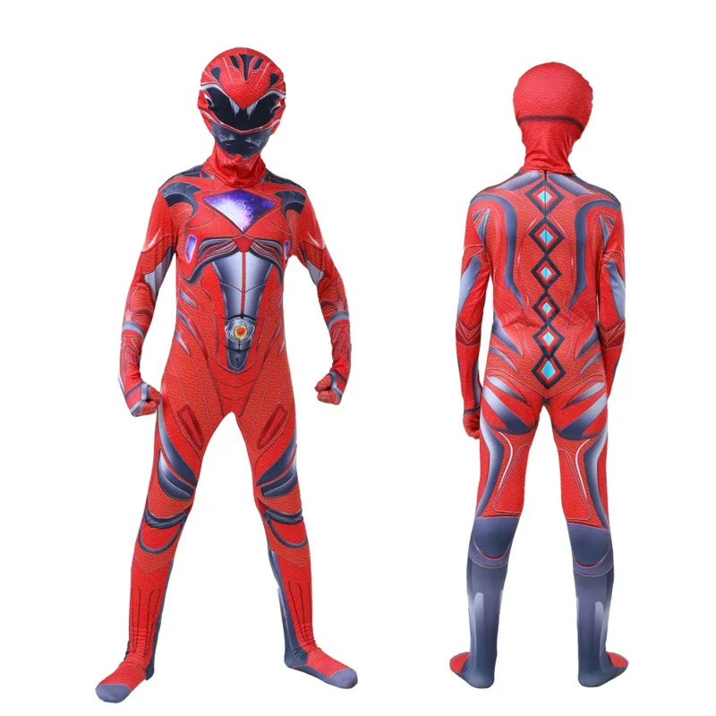 Boys Power Mecha Five Beast Costume Kids Child Adults Mystic Force Superhero Party Cosplay Halloween Carnival Suit