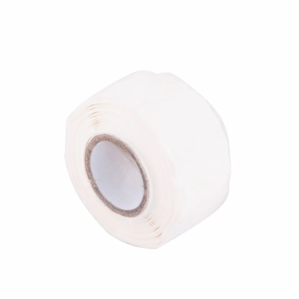 شريط سيليكون عازل ذاتي اللصق 1 بوصة عرض 10 أقدام طول شريط سيليكون ذاتي الصمامات لون أبيض شريط لاصق من السيليكون #1