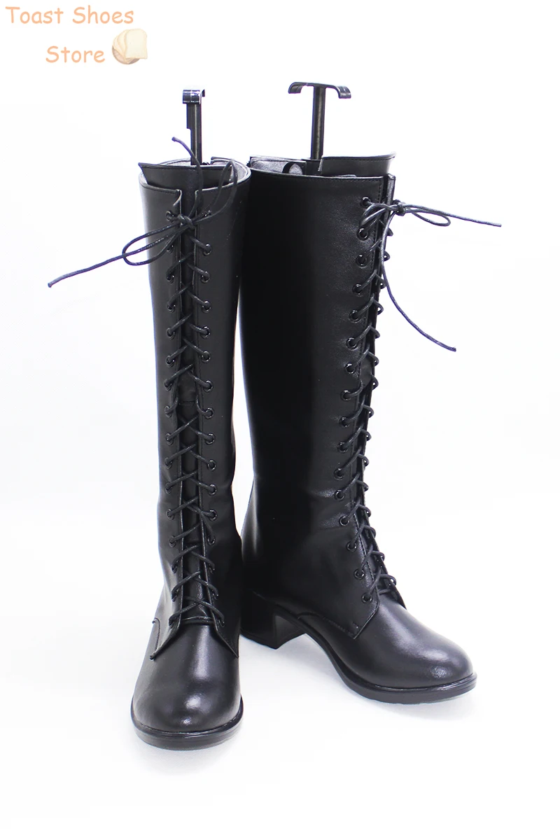 Chaussures de Cosplay en Cuir PU, Bottes de Carnaval d'Halloween, Accessoire de Costume