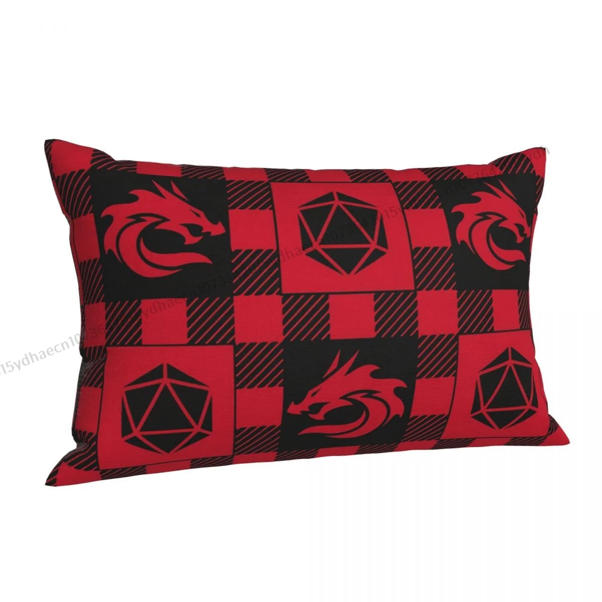 LUMBERJACK RED PLAID DICE Pillow Case DnD Game Cushion Covers Home Sofa Chair Decorative Backpack Covers