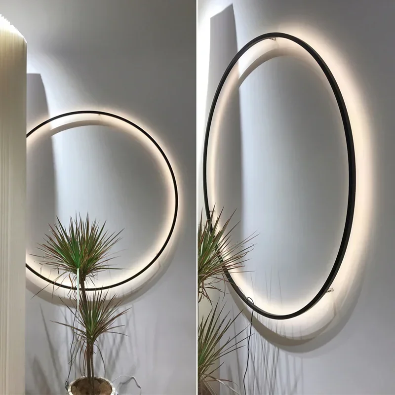 Modern Decor โคมไฟติดผนัง LED สำหรับห้องนอนบ้านห้องนั่งเล่น Nordic ออกแบบแหวนในร่ม USB ไฟเชิงเทียน Fixture