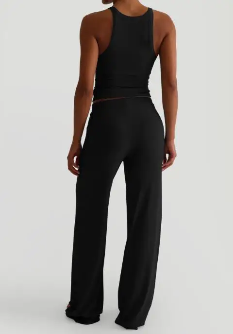 

Fashion Women's Pant Set 2025 Autumn/winter Latest Hot Selling Minimalist Sports Yoga Camisole Vest Wide Leg Pants Set for Women