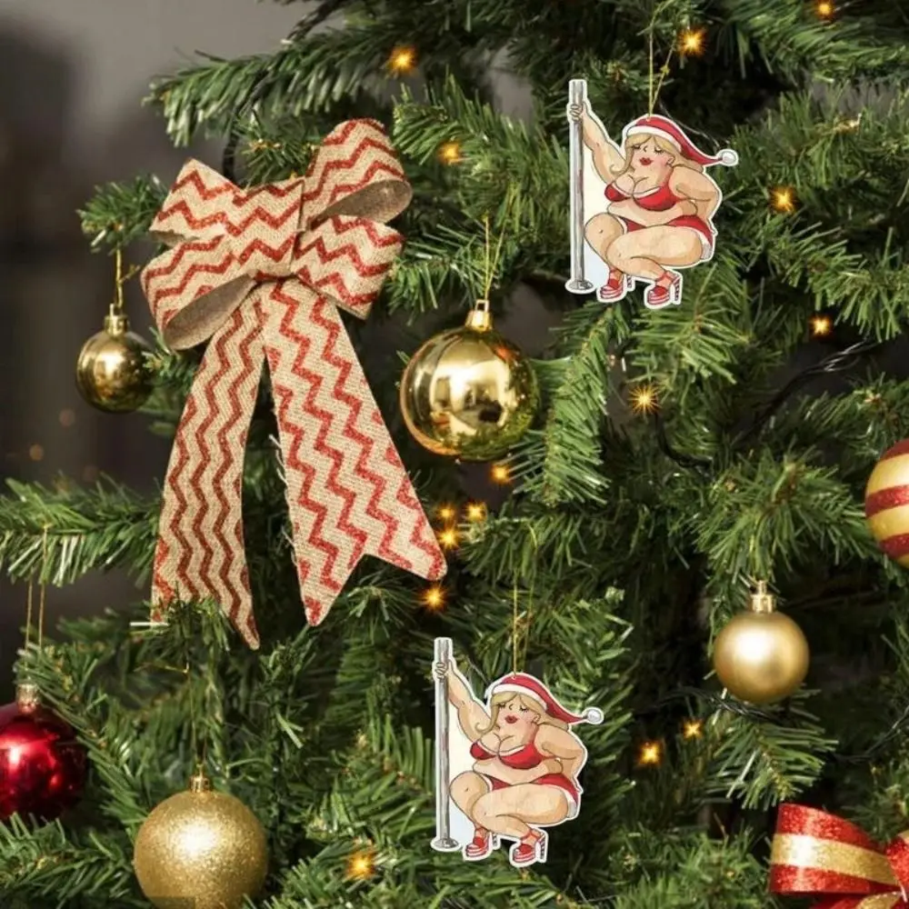 

Creative Acrylic Christmas Prank pendant Funny Hangable Christmas Tree Hanging Decor Xmas Snowflake Decorations Festival