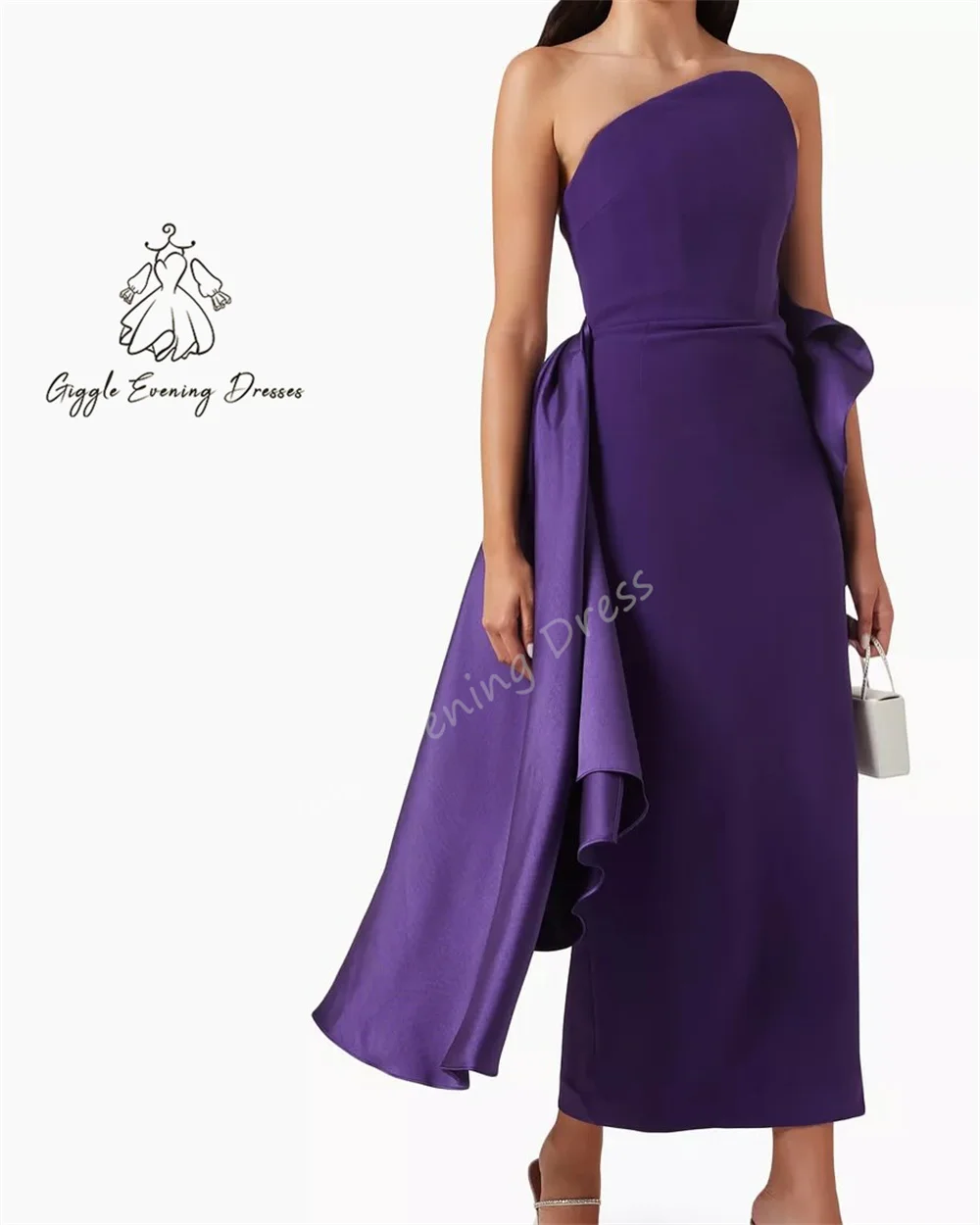 Giggle Luxury Party Dress Customized Strapless Fashion Crepe back split elegant Formal Saudi evening gala dress for women 2024