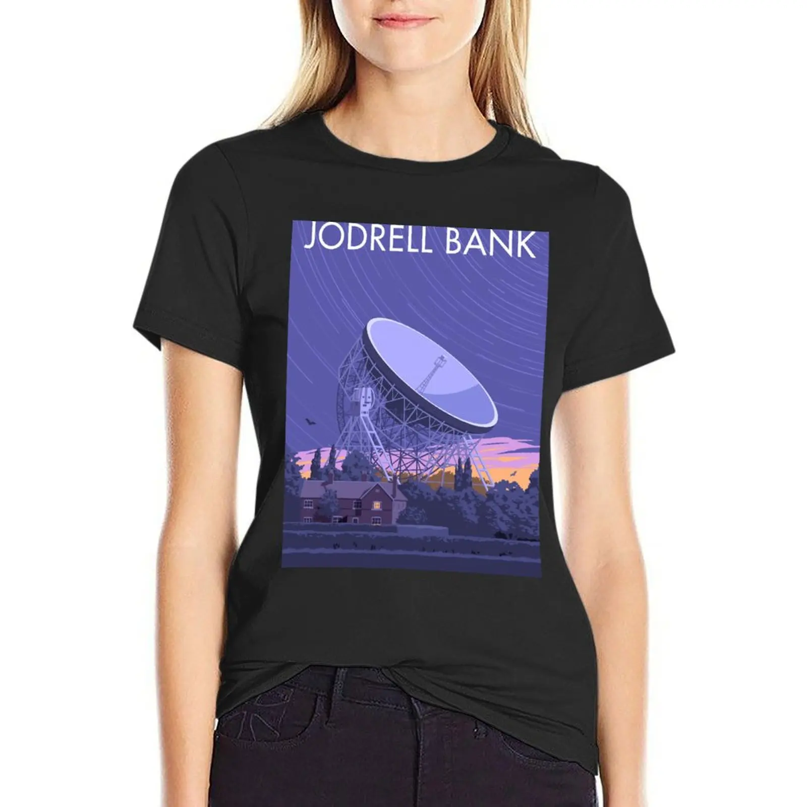 

Jodrell Bank Radio Telescope T-Shirt vintage Blouse plus sizes blanks t-shirt dress for Women plus size