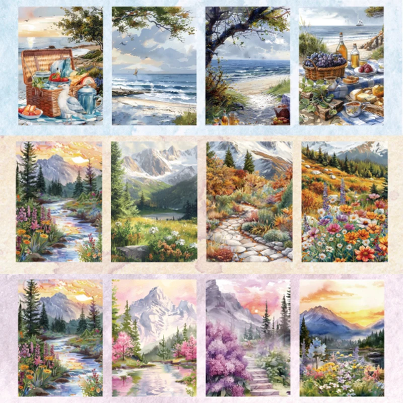 2Style 90Pcs/bag Going to Nature Series Material Paper DIY Handbook Creative Material Paper Scrapbook Photo Frame Calendar