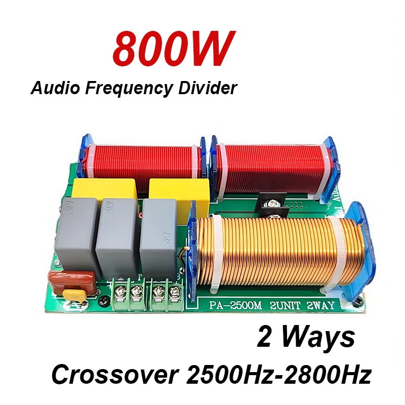 

800W 2 Way Audio Crossover HiFi Speaker High Low Frequency Divider Tweeter Bass 2 Unit Filters DIY HIFI Home Theater