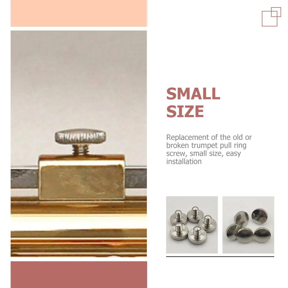 

5Pcs Trumpet Ring-Pull Screws High Hardness Sturdy Premium Replacement Parts Musical Instrument Accessories Repair Use